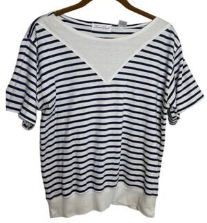 Vintage Laura Gayle Striped Top Womens Medium Sailor Preppy Short Sleeve T-Shirt